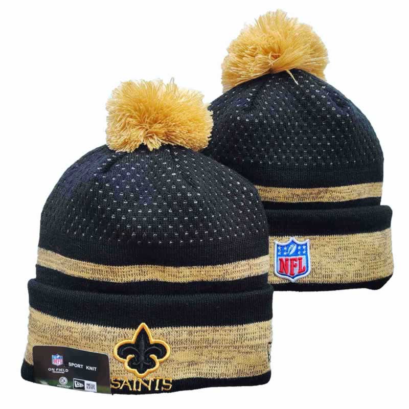 Saints Team Logo Black and Cream Pom Cuffed Knit Hat YD,We sell and wholesale Saints Team Logo Black and Cream Pom Cuffed Knit Hat YD on line form chian!